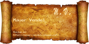 Mauer Vendel névjegykártya
